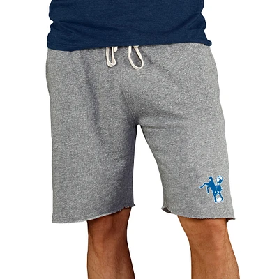Men's Concepts Sport Gray Indianapolis Colts Throwback Logo Mainstream Terry Shorts