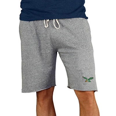 Men's Concepts Sport Gray Philadelphia Eagles Throwback Logo Mainstream Terry Shorts