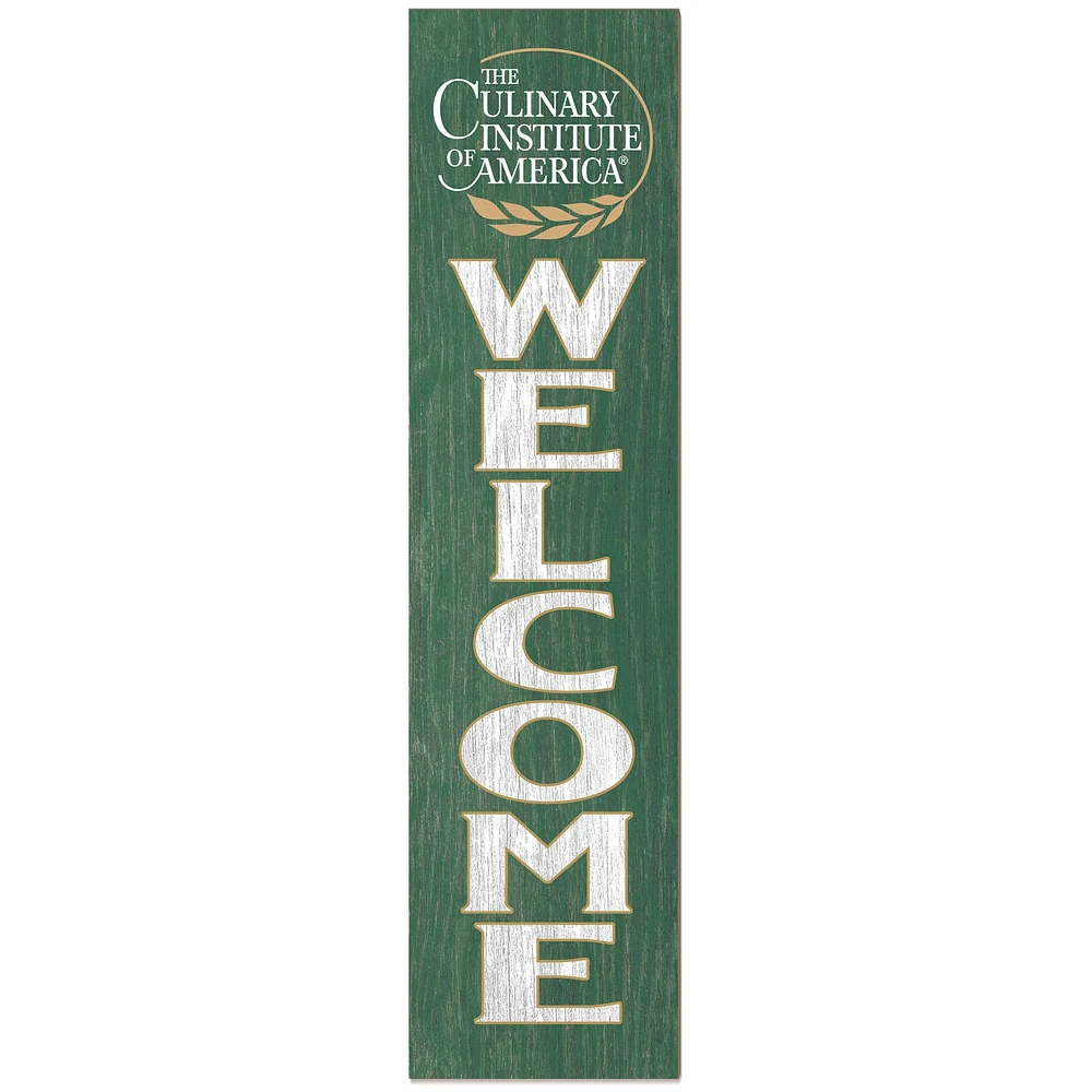 Culinary Institute of America Steels 12'' x 48'' Outdoor Leaner Welcome Sign