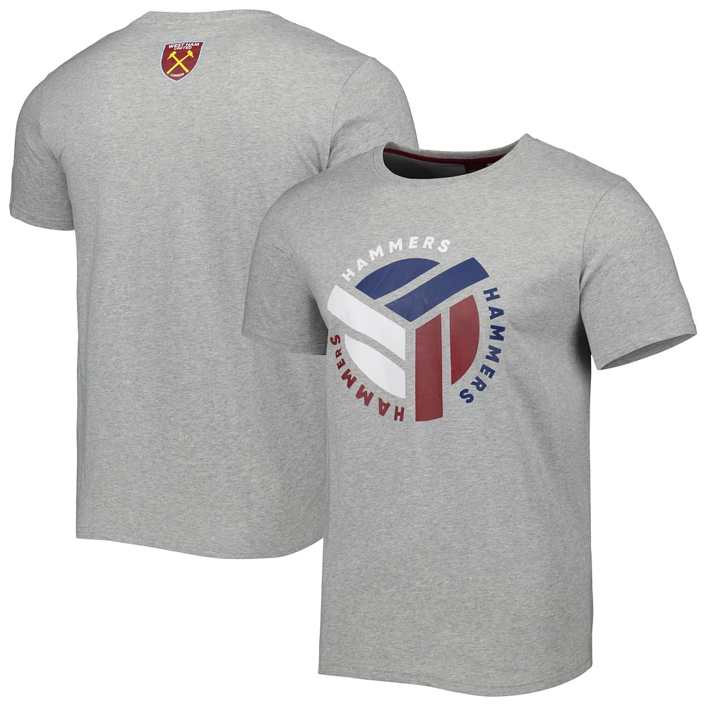Men's Gray West Ham United Rounded T-Shirt