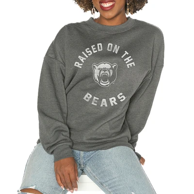 Women's Gameday Couture Charcoal Baylor Bears Oversized Good Vibes Premium Fleece Drop Shoulder Pullover Sweatshirt