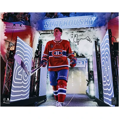 Juraj Slafkovsky Montreal Canadiens Autographed 16" x 20" NHL Debut Photograph