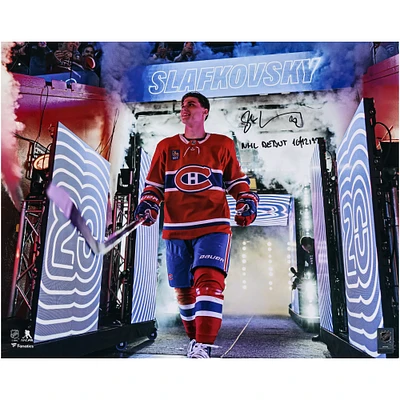 Juraj Slafkovsky Montreal Canadiens Autographed 16" x 20" NHL Debut Photograph with "NHL Debut 10/12/22" Inscription