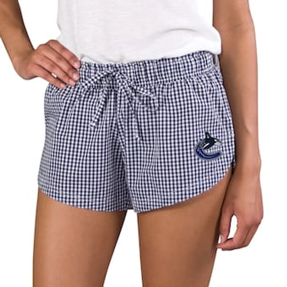 Women's Concepts Sport Navy/White Vancouver Canucks Tradition Woven Shorts