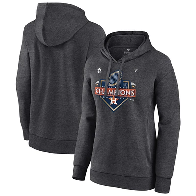 Women's Fanatics Heather Charcoal Houston Astros 2022 World Series Champions Locker Room Pullover Hoodie