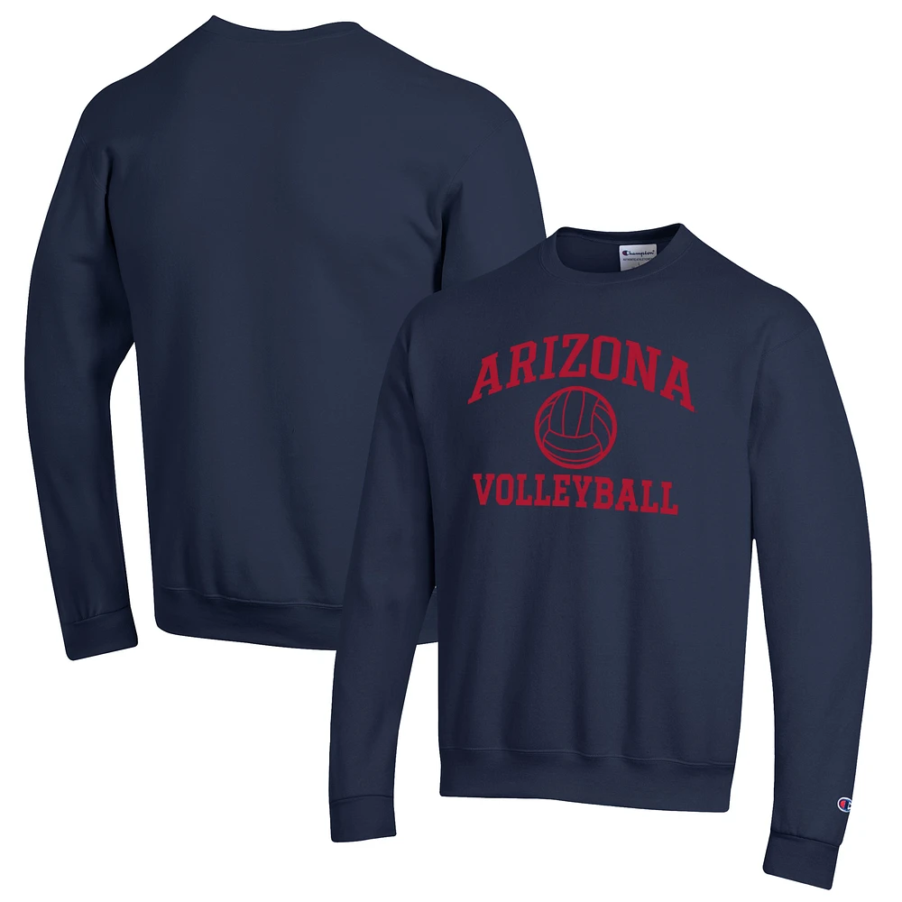 Men's Champion Navy Arizona Wildcats Volleyball Icon Powerblend Pullover Sweatshirt