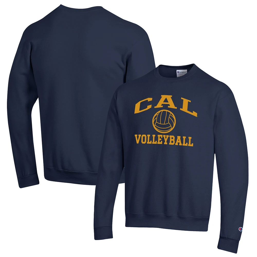 Men's Champion Navy Cal Bears Volleyball Icon Powerblend Pullover Sweatshirt