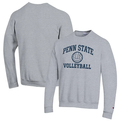 Men's Champion Heather Gray Penn State Nittany Lions Volleyball Icon Powerblend Pullover Sweatshirt