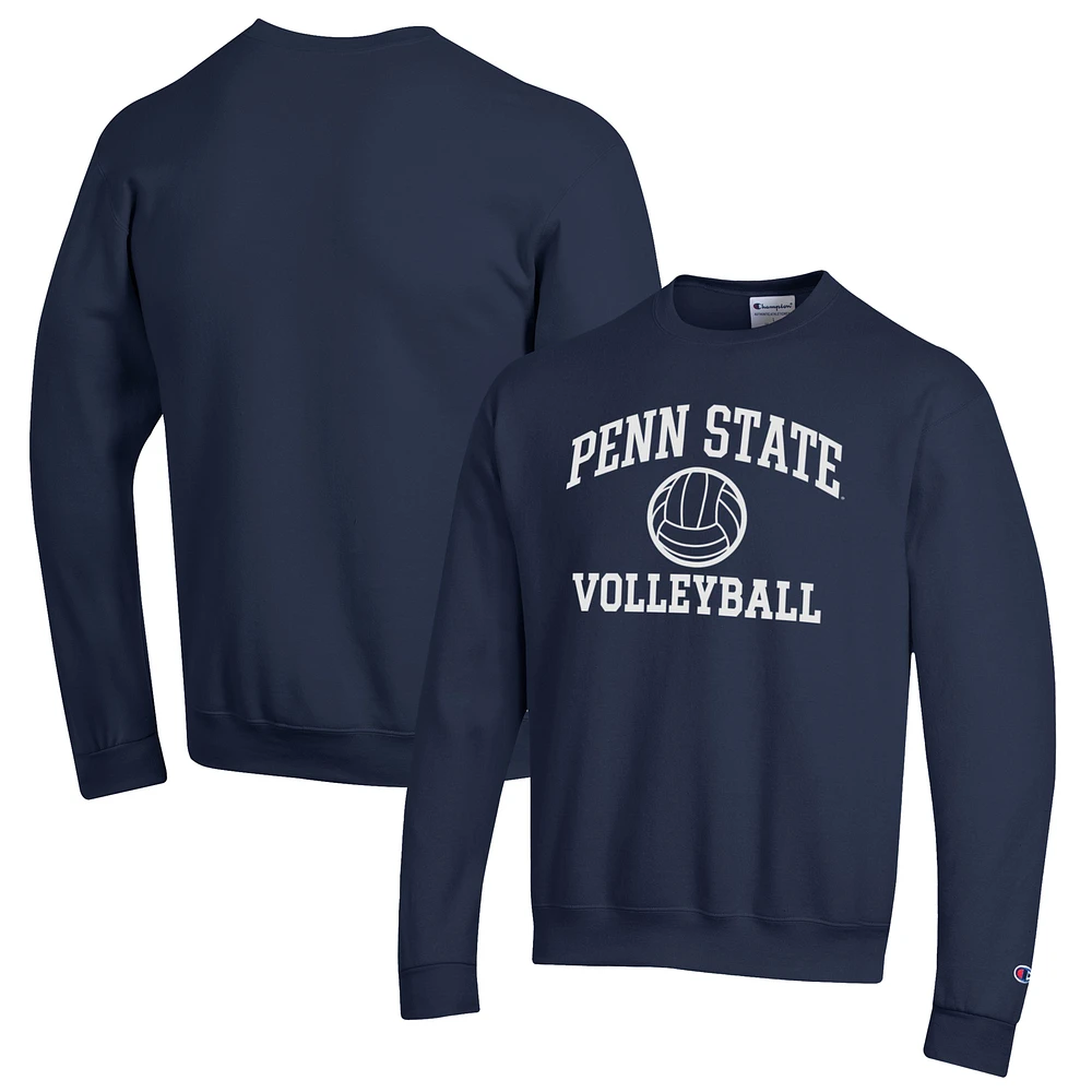 Men's Champion Navy Penn State Nittany Lions Volleyball Icon Powerblend Pullover Sweatshirt