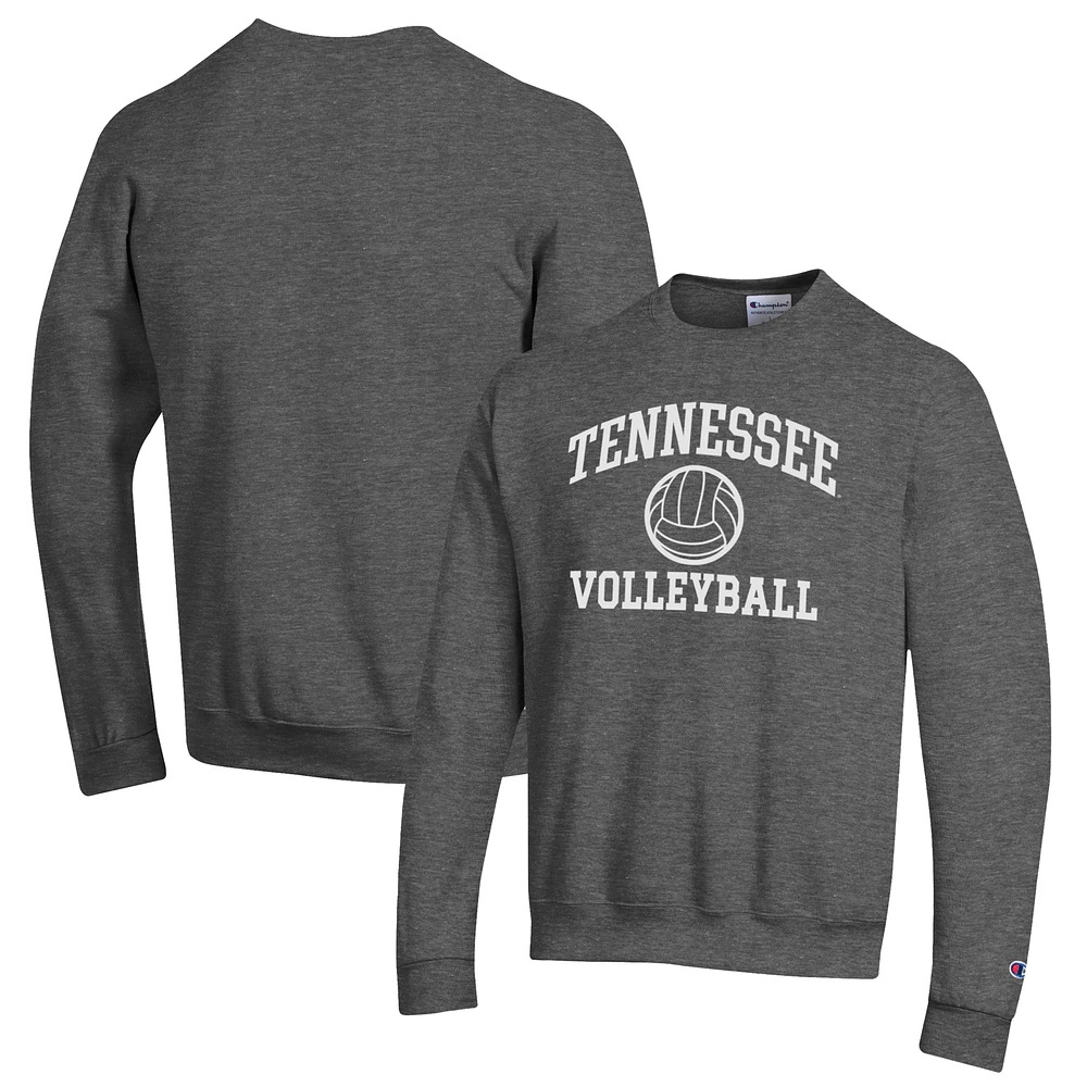 Men's Champion Charcoal Tennessee Volunteers Volleyball Icon Powerblend Pullover Sweatshirt