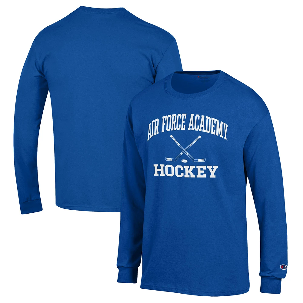 Men's Champion Royal Air Force Falcons Hockey Icon Powerblend Long Sleeve T-Shirt