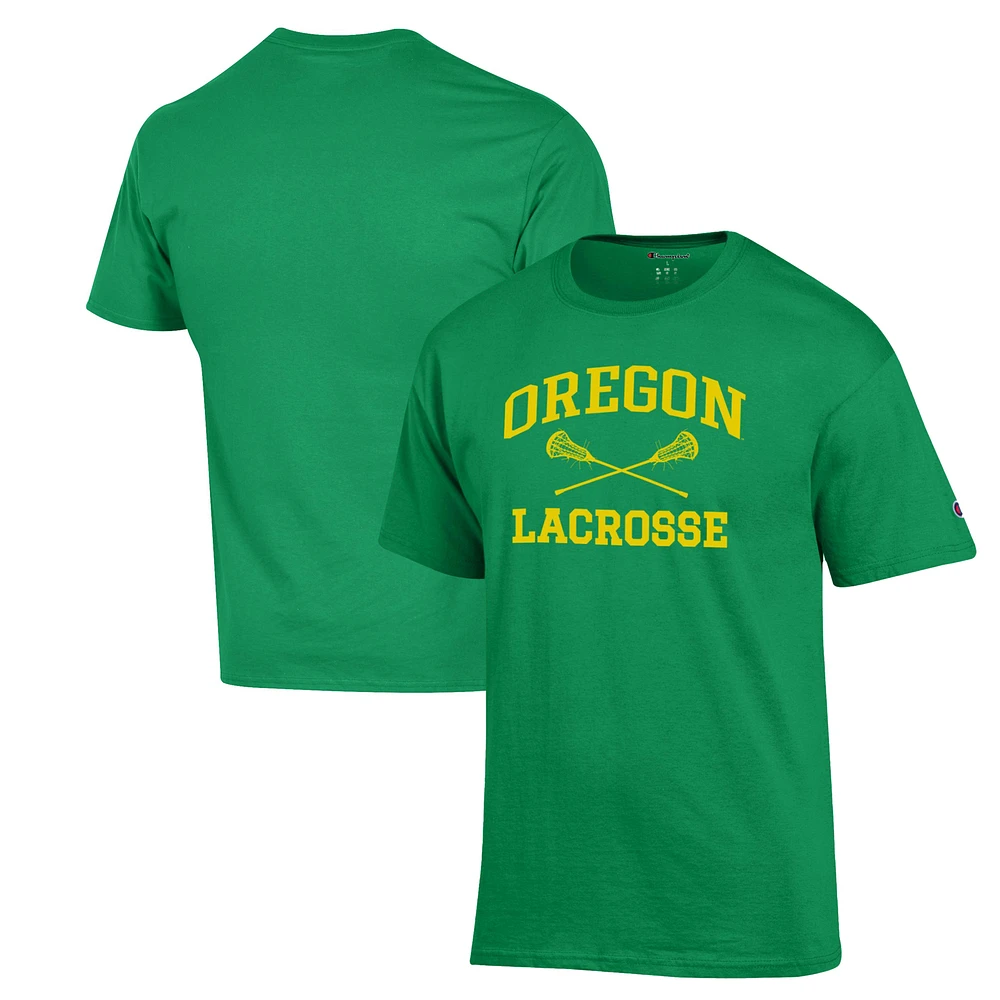 Men's Champion Green Oregon Ducks Lacrosse Icon Powerblend T-Shirt