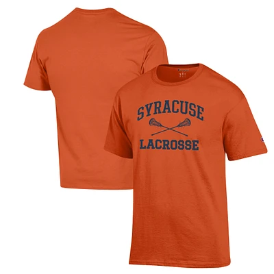 Men's Champion Orange Syracuse Lacrosse Icon Powerblend T-Shirt