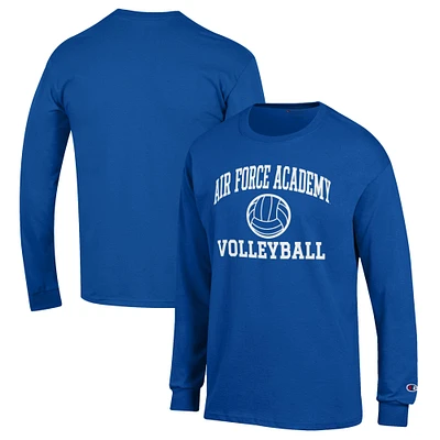 Men's Champion Royal Air Force Falcons Volleyball Icon Powerblend Long Sleeve T-Shirt