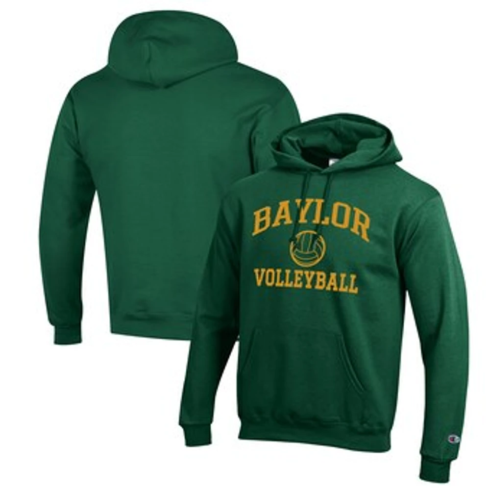 Men's Champion Green Baylor Bears Volleyball Icon Powerblend Pullover Hoodie