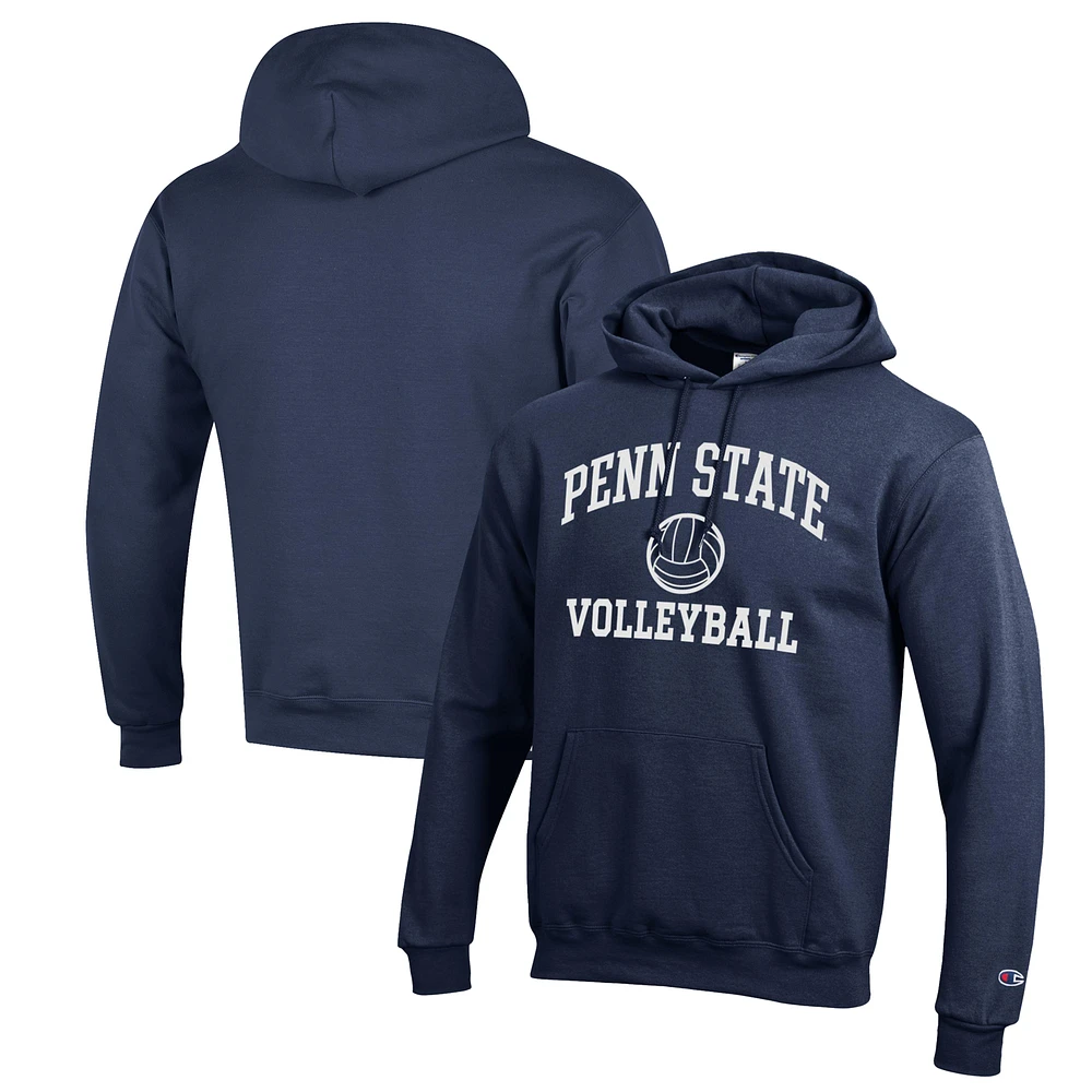 Men's Champion Navy Penn State Nittany Lions Volleyball Icon Powerblend Pullover Hoodie