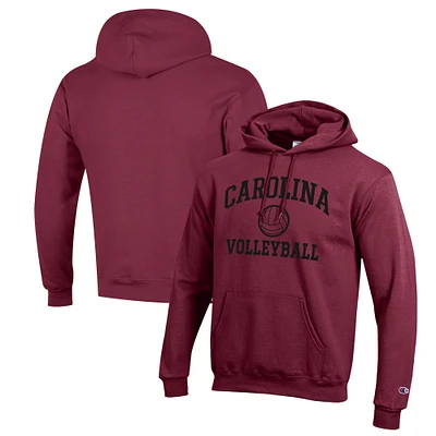 Men's Champion Garnet South Carolina Gamecocks Volleyball Icon Powerblend Pullover Hoodie