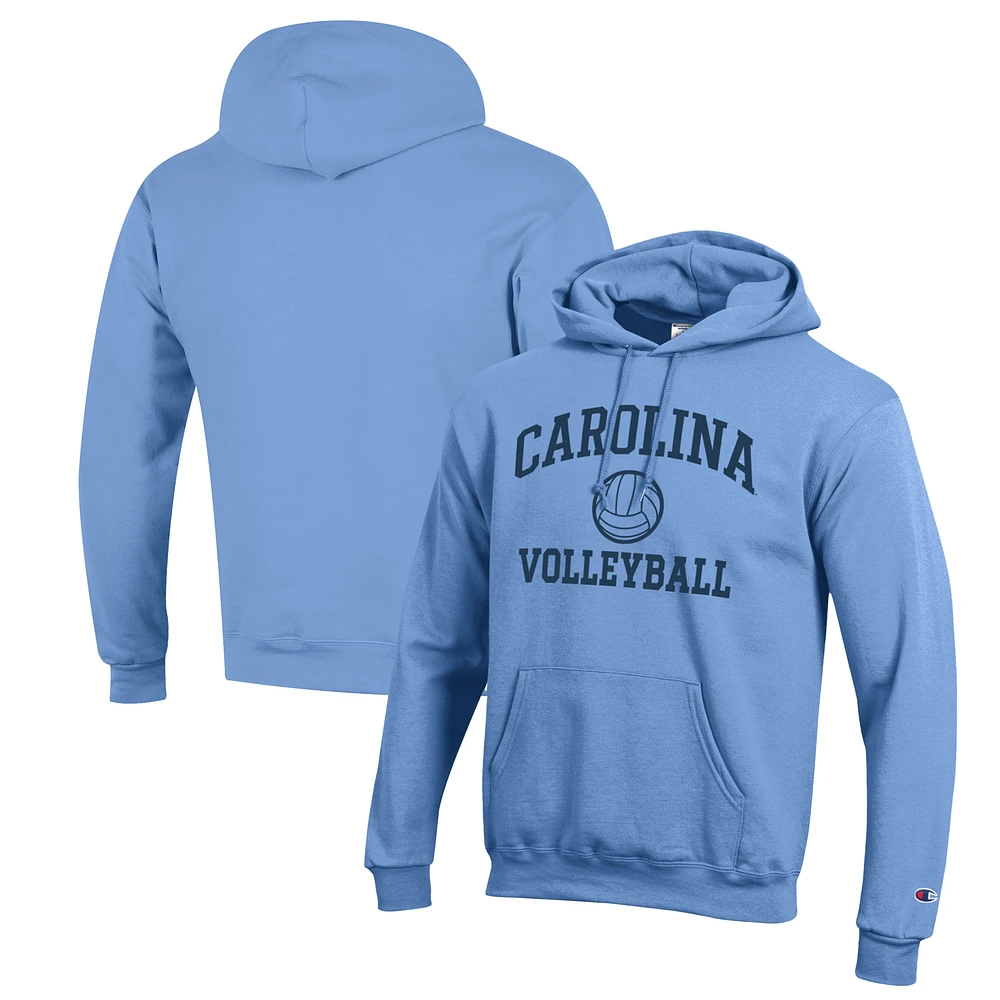 Men's Champion Carolina Blue North Tar Heels Volleyball Icon Powerblend Pullover Hoodie
