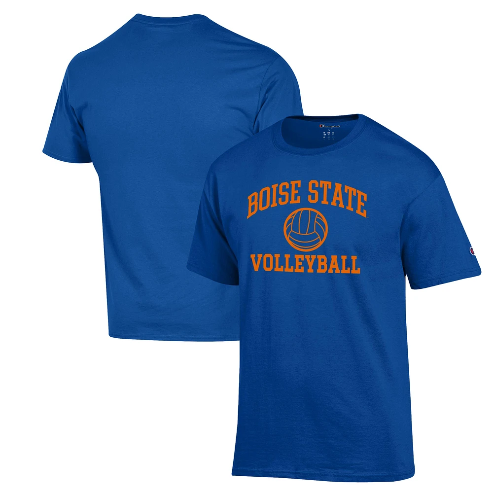 Men's Champion Royal Boise State Broncos Volleyball Icon Powerblend T-Shirt