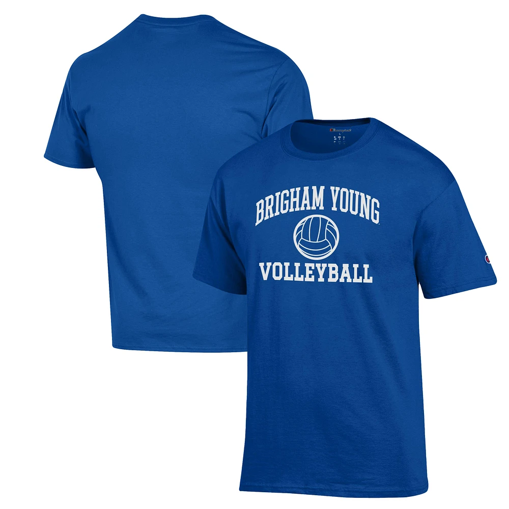 Men's Champion Royal BYU Cougars Volleyball Icon Powerblend T-Shirt