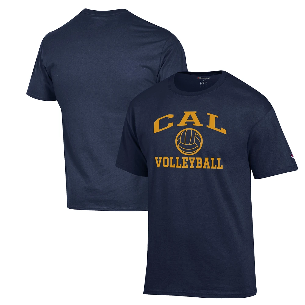 Men's Champion Navy Cal Bears Volleyball Icon Powerblend T-Shirt