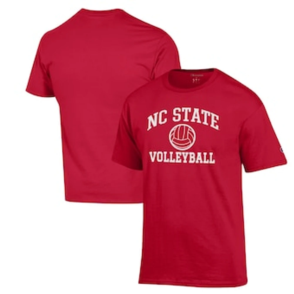Men's Champion Red NC State Wolfpack Volleyball Icon Powerblend T-Shirt