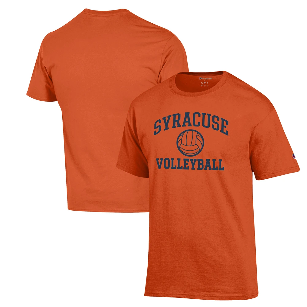 Men's Champion Orange Syracuse Volleyball Icon Powerblend T-Shirt