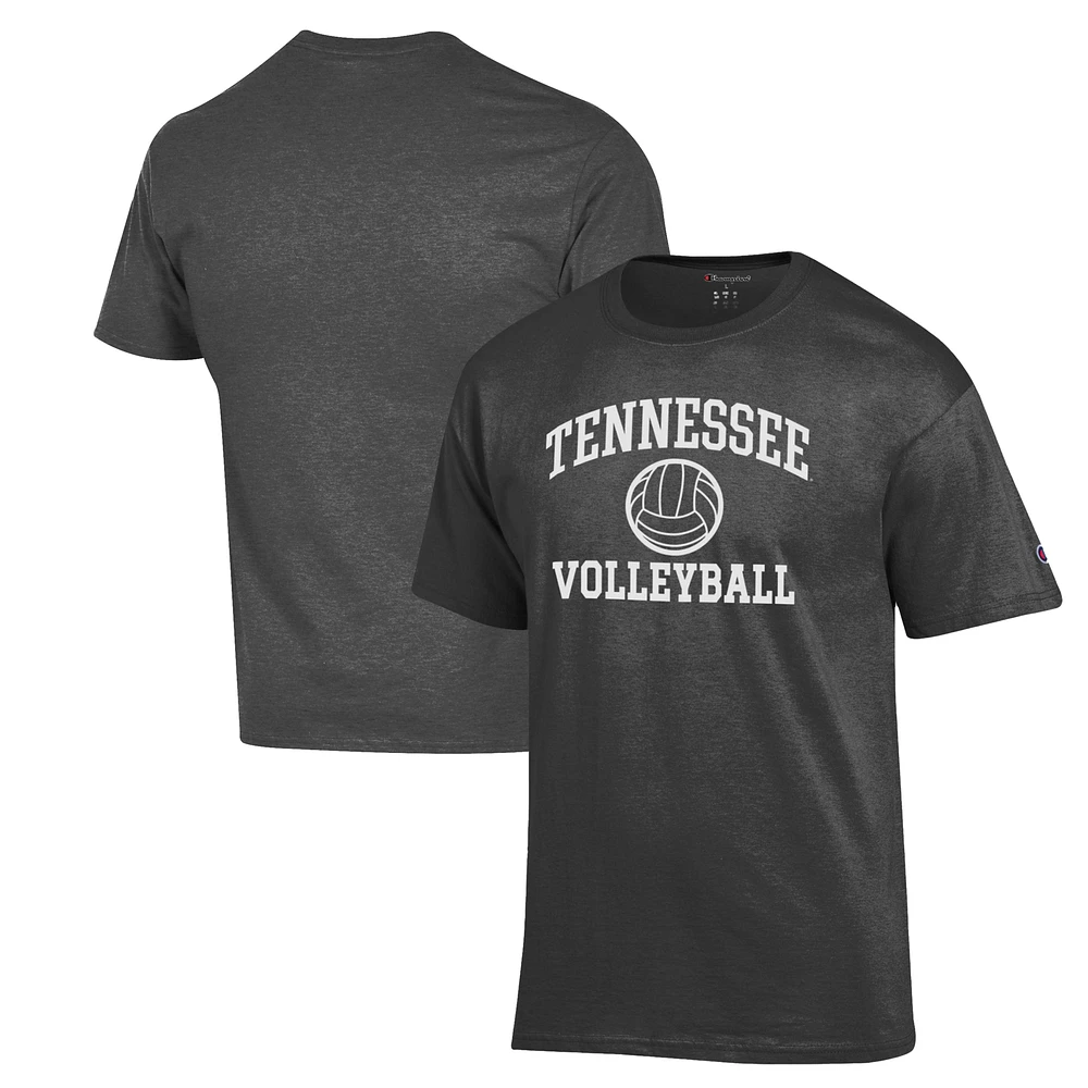 Men's Champion Charcoal Tennessee Volunteers Volleyball Icon Powerblend T-Shirt