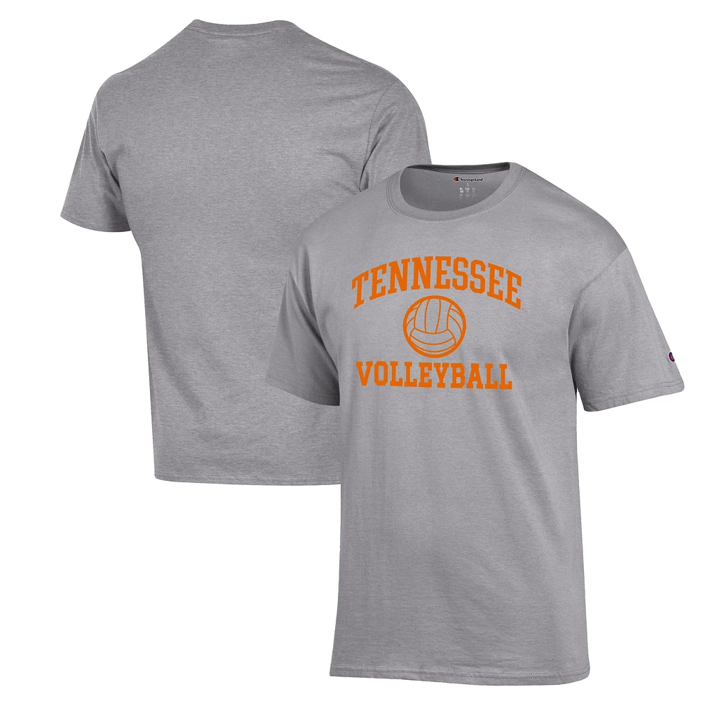 Men's Champion Heather Gray Tennessee Volunteers Volleyball Icon Powerblend T-Shirt