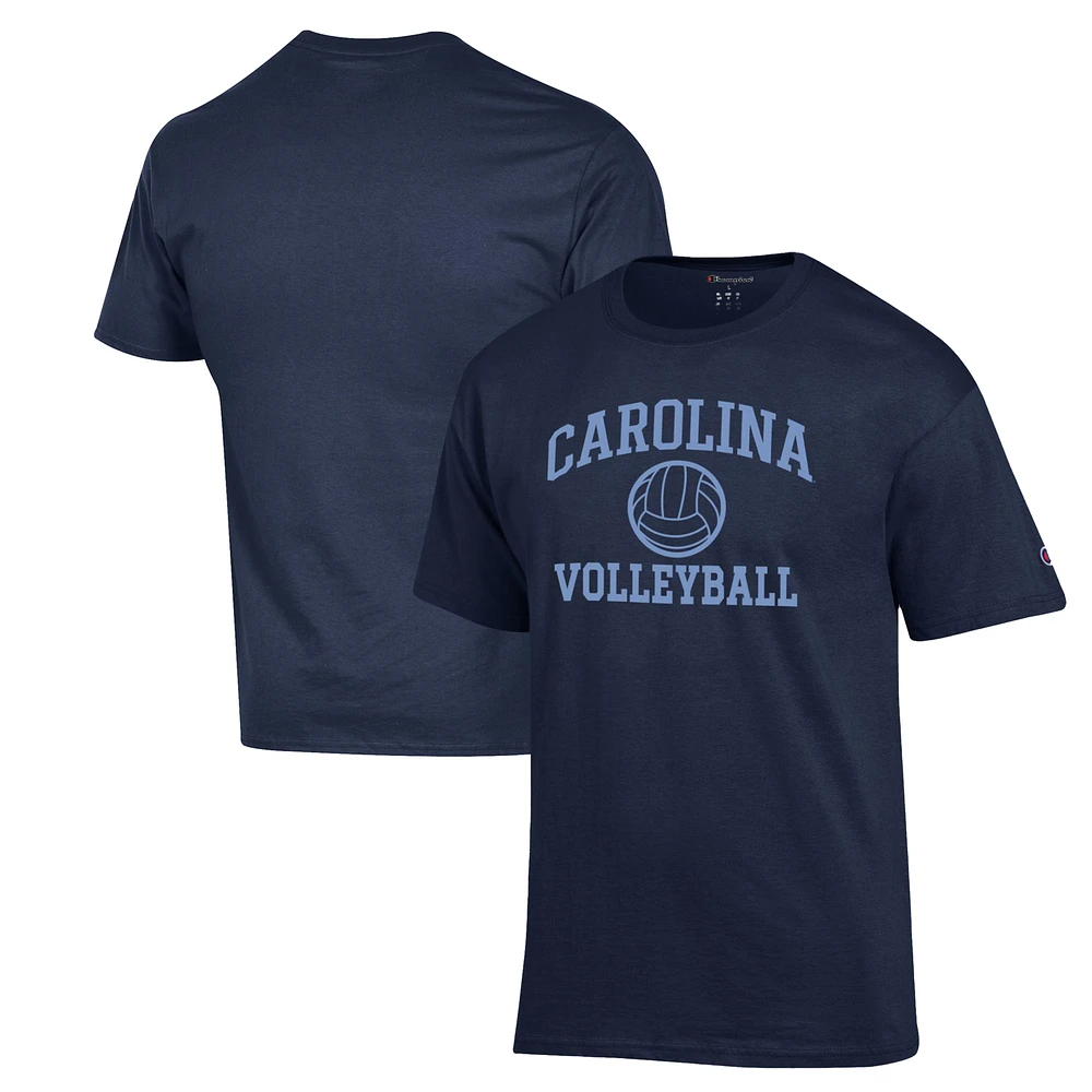 Men's Champion Navy North Carolina Tar Heels Volleyball Icon Powerblend T-Shirt