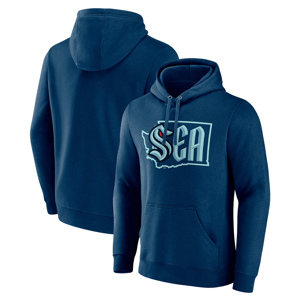 Men's Deep Sea Blue Seattle Kraken Proclamation Pullover Hoodie