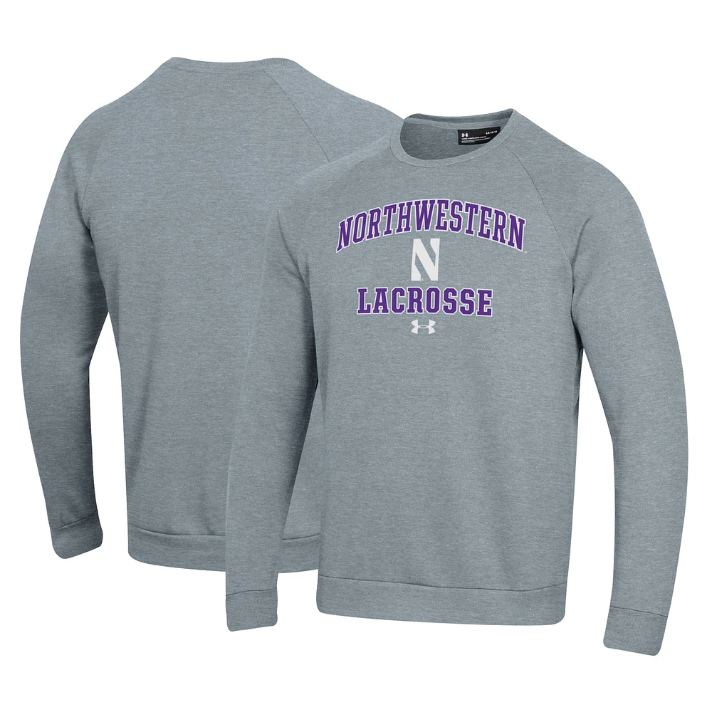 Men's Under Armour Northwestern Wildcats Lacrosse All Day Arch Fleece Pullover Sweatshirt
