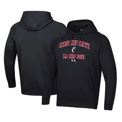 Men's Under Armour Black Cincinnati Bearcats Lacrosse All Day Arch Fleece Pullover Hoodie