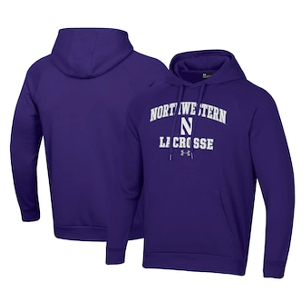 Men's Under Armour Northwestern Wildcats Lacrosse All Day Arch Fleece Pullover Hoodie