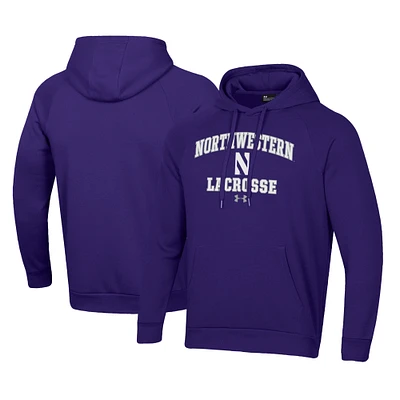 Men's Under Armour Northwestern Wildcats Lacrosse All Day Arch Fleece Pullover Hoodie