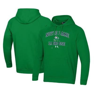 Men's Under Armour Green Notre Dame Fighting Irish Lacrosse All Day Arch Fleece Pullover Hoodie