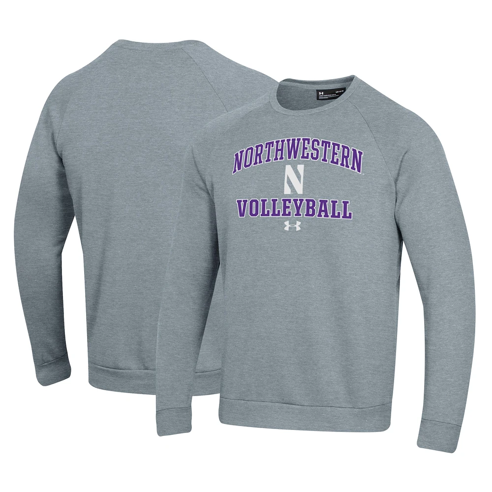 Men's Under Armour Northwestern Wildcats Volleyball All Day Arch Fleece Pullover Sweatshirt