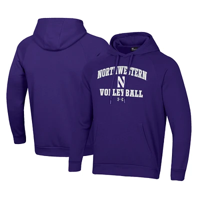 Men's Under Armour Northwestern Wildcats Volleyball All Day Arch Fleece Pullover Hoodie