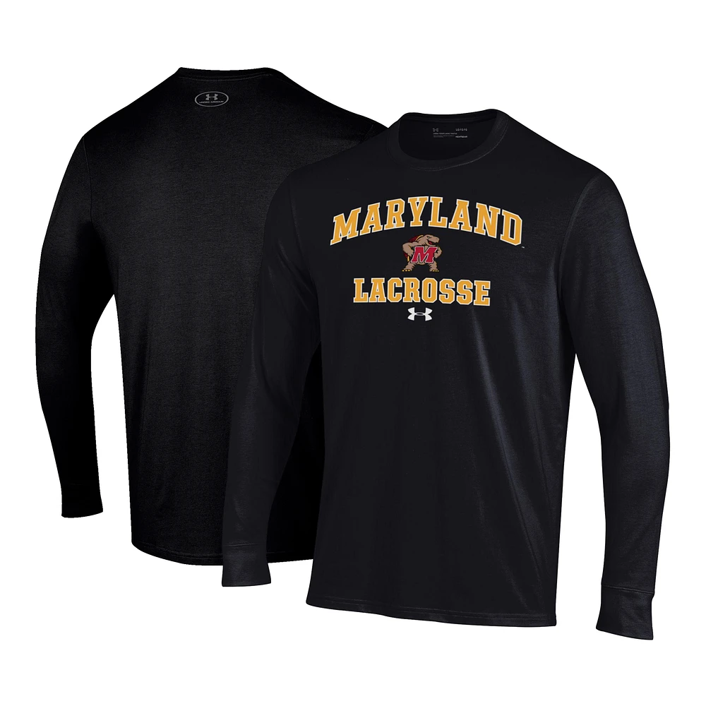 Men's Under Armour Maryland Terrapins Lacrosse Arch Over Performance Long Sleeve T-Shirt