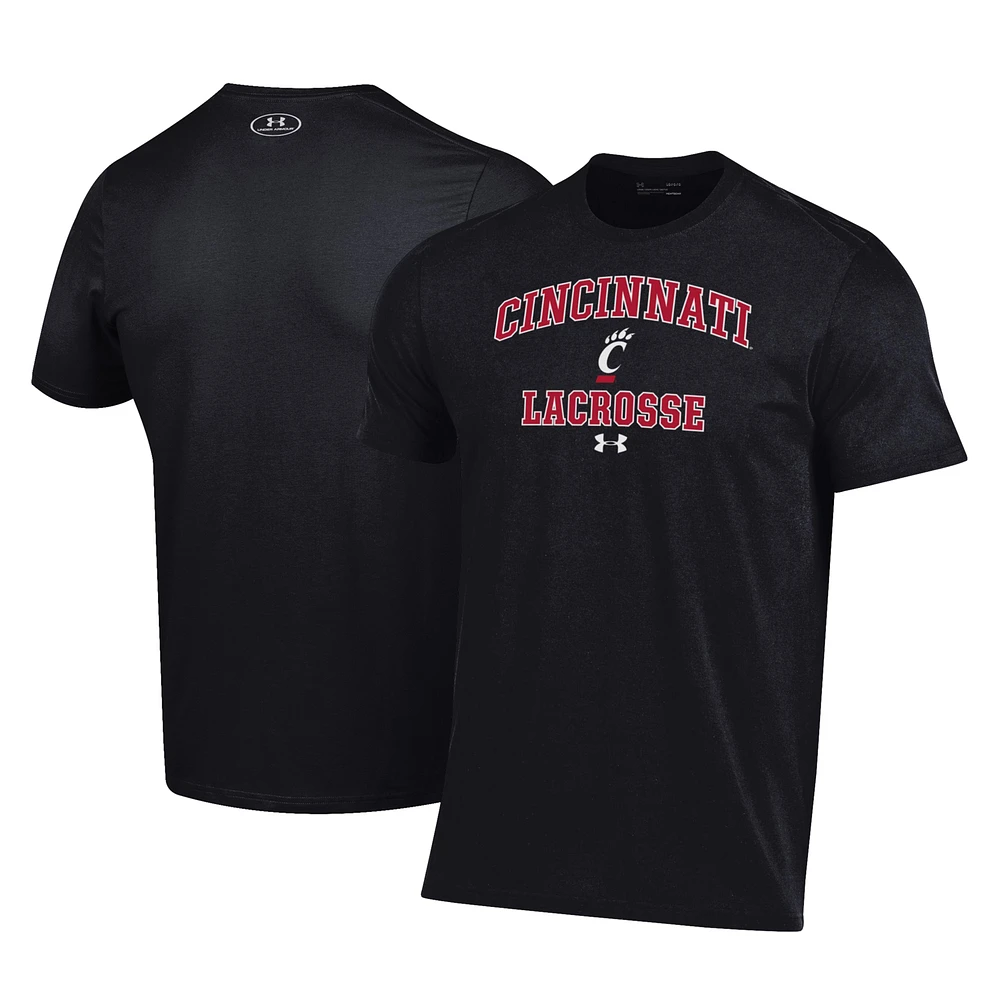 Men's Under Armour Black Cincinnati Bearcats Lacrosse Arch Over Performance T-Shirt