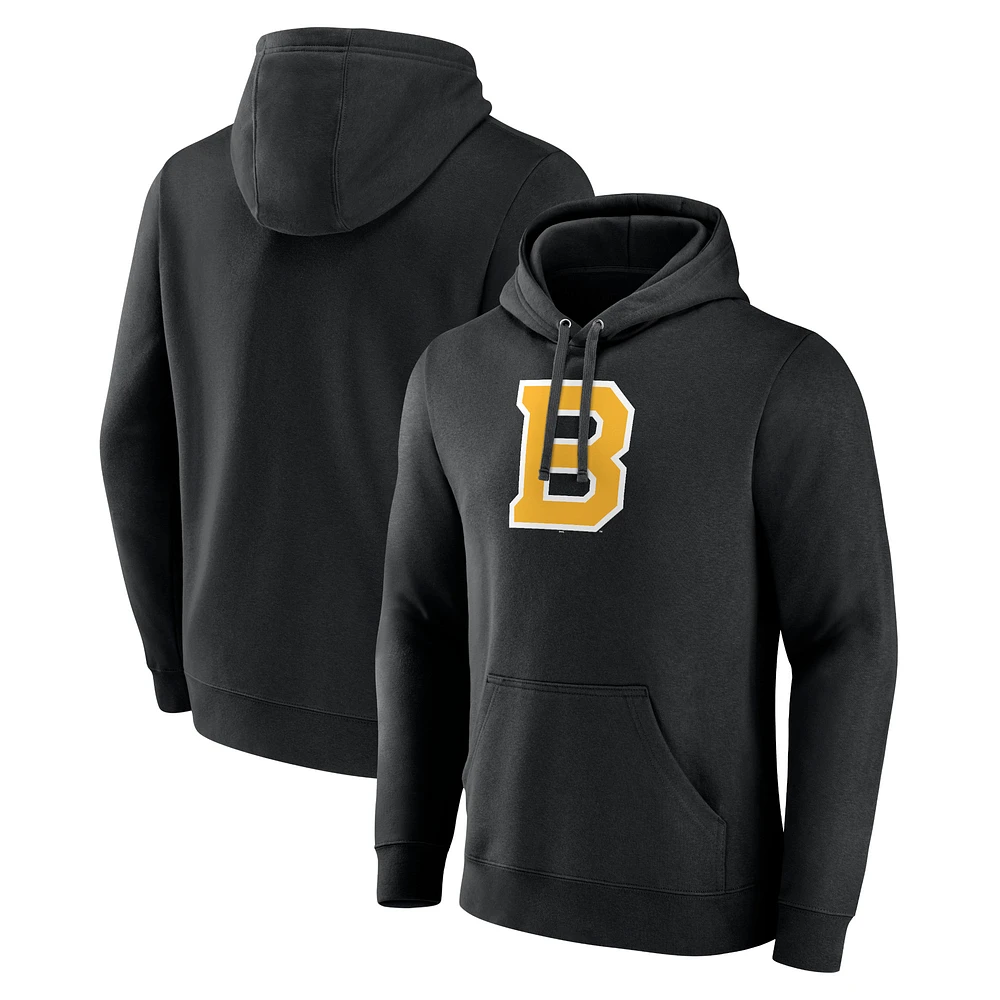 Men's Black Boston Bruins Alternate Logo Pullover Hoodie