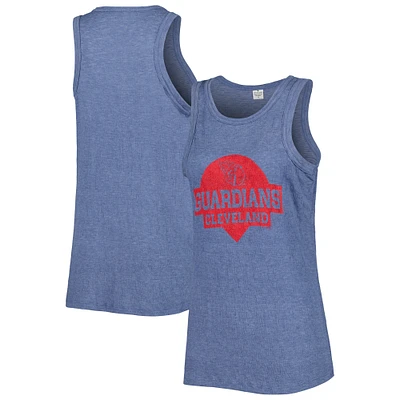 Women's Soft as a Grape Navy Cleveland Guardians Tri-Blend Tank Top
