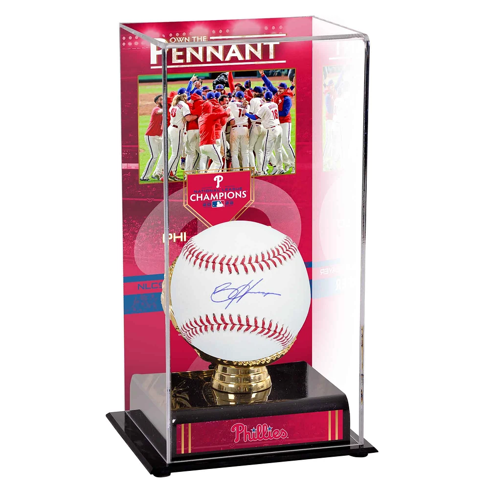 Bryce Harper Philadelphia Phillies Autographed Baseball and 2022 National League Champions Sublimated Baseball Display Case