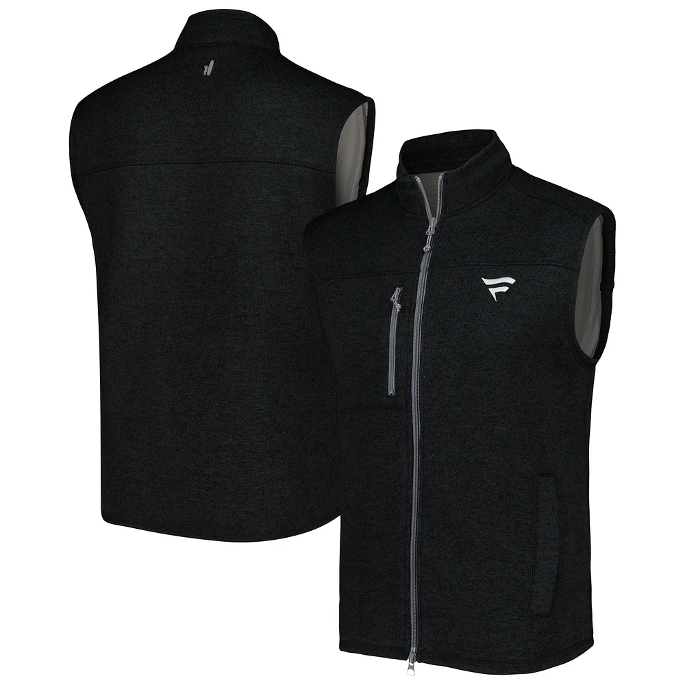 Men's johnnie-O Black Fanatics Corporate Wes Full-Zip Vest