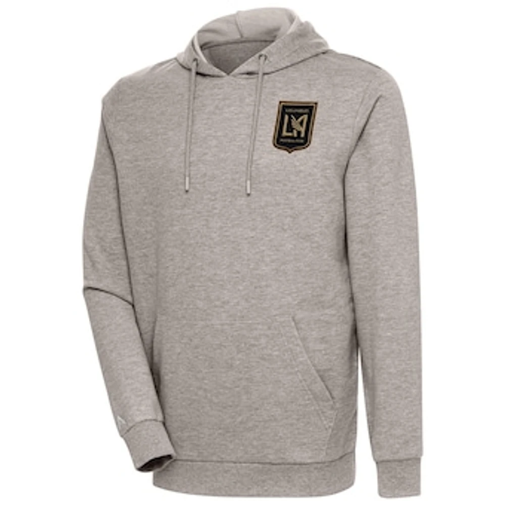 Men's Antigua Oatmeal LAFC Logo Action Pullover Hoodie