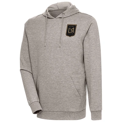 Men's Antigua Oatmeal LAFC Logo Action Pullover Hoodie