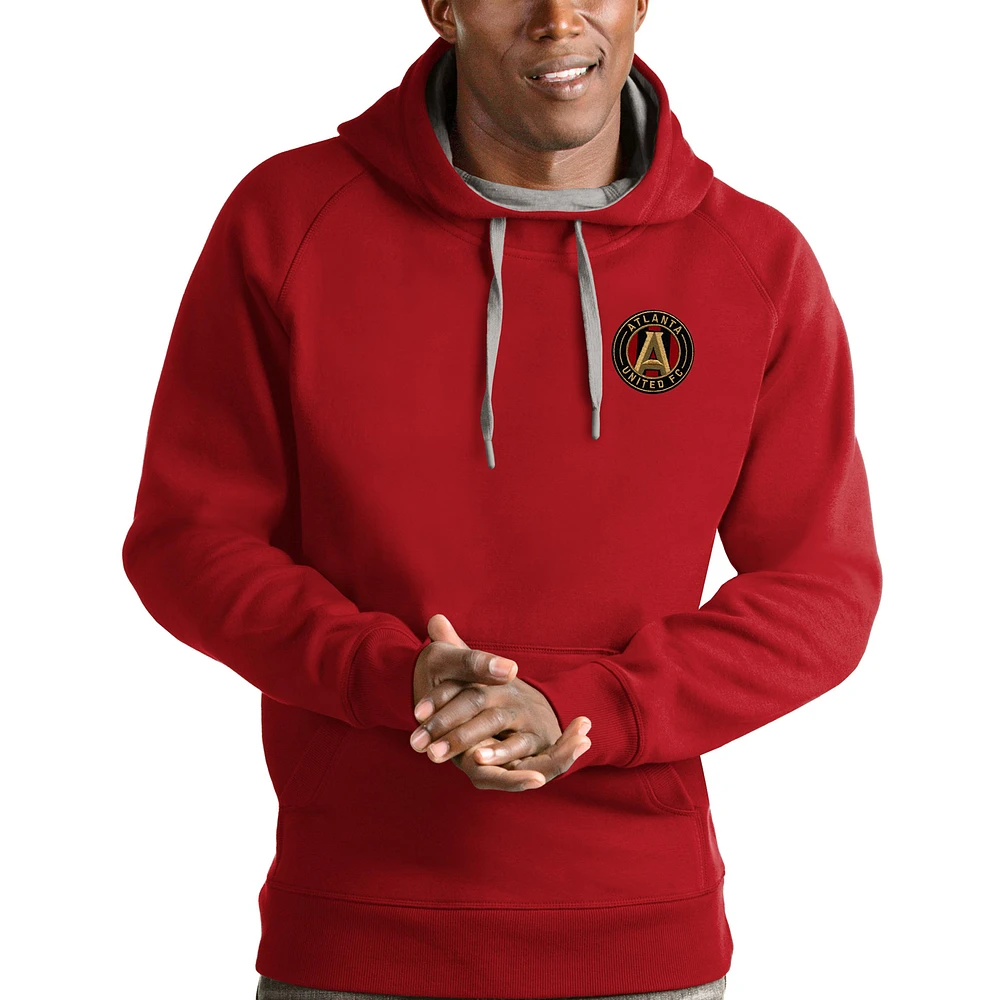 Men's Antigua Red Atlanta United FC Logo Victory Pullover Hoodie
