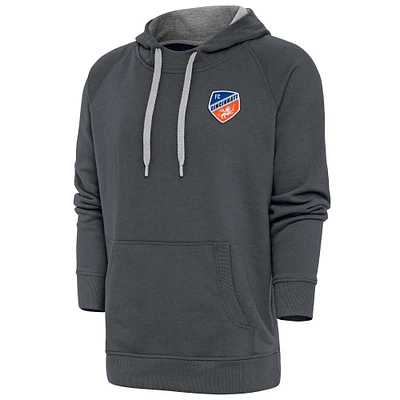 Men's Antigua Charcoal FC Cincinnati Logo Victory Pullover Hoodie