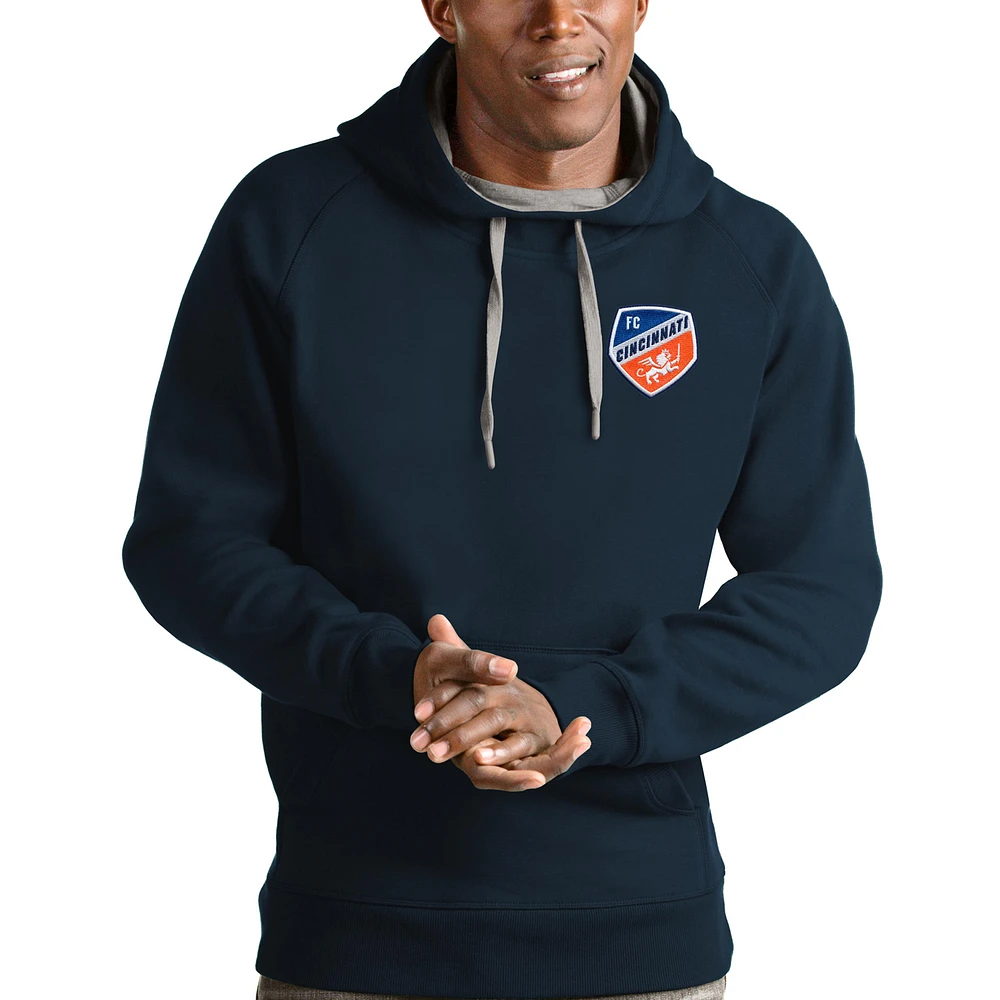 Men's Antigua Navy FC Cincinnati Logo Victory Pullover Hoodie