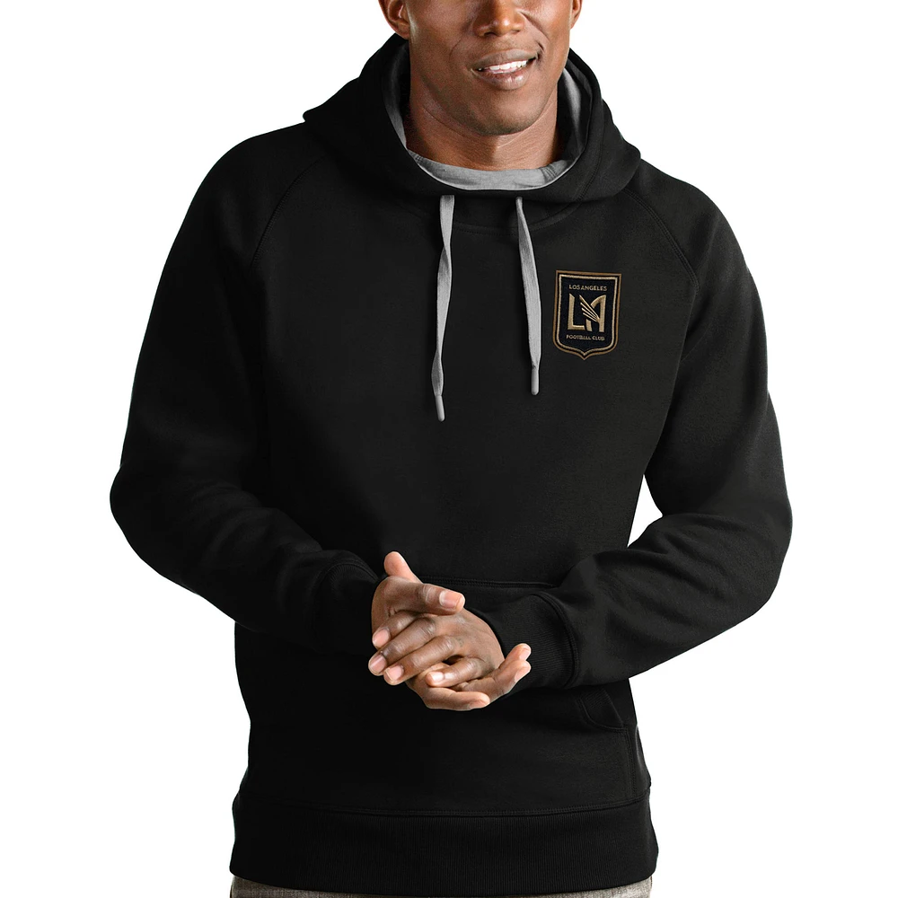 Men's Antigua Black LAFC Logo Victory Pullover Hoodie